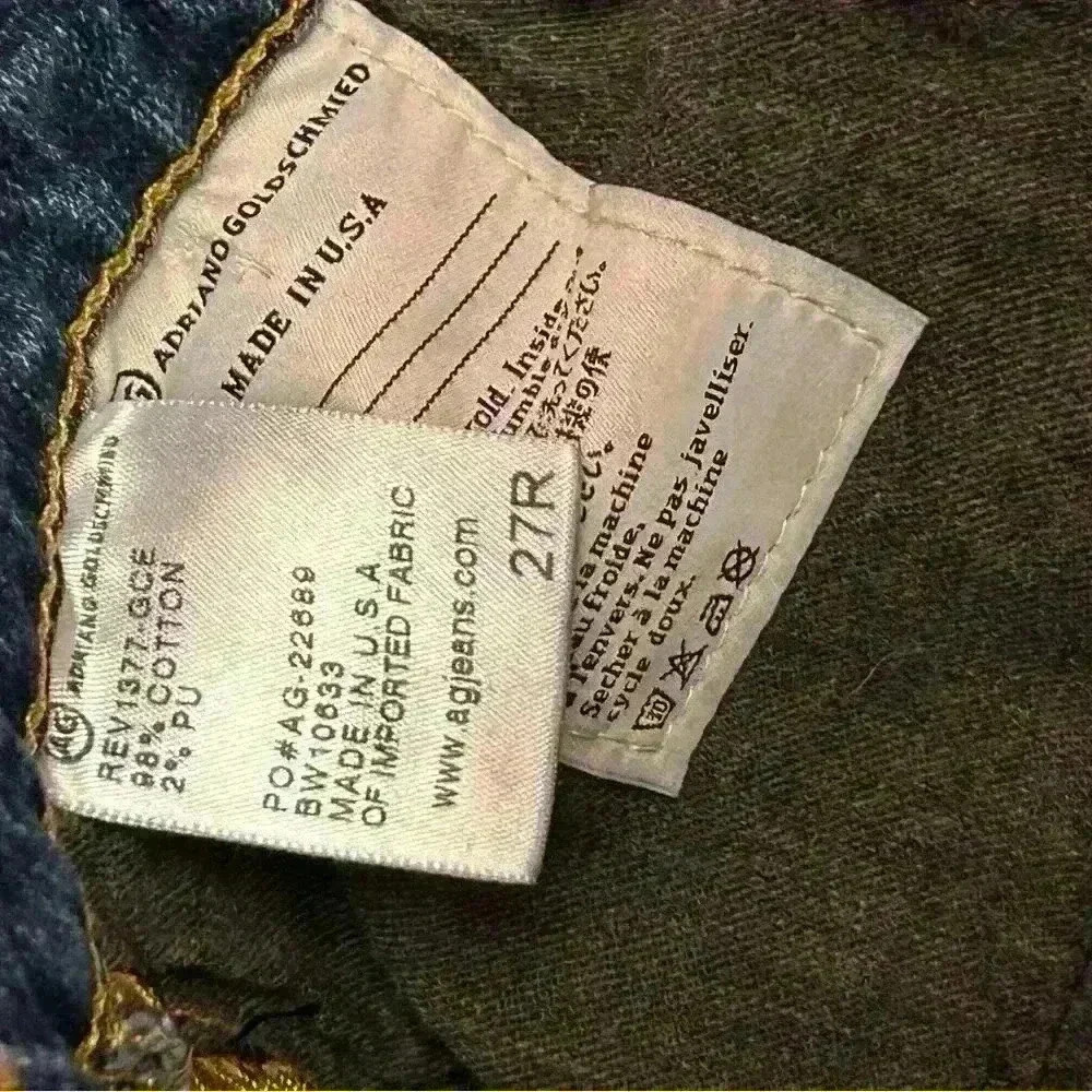 AG Adriano Goldschmied The Stevie Slim Straight Ankle Raw Hem Jeans size 27 - Picture 5 of 8